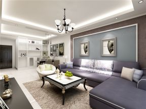 中海国际社区88平现代风格客厅装修效果图