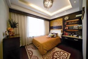 紫金庄园东南亚98平三居室卧室装修案例