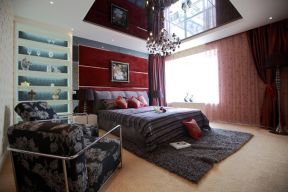 三居室140平米混搭风格卧室装修效果图片赏析