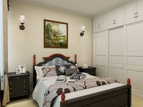 龙海家园133平美式风格卧室装修效果图