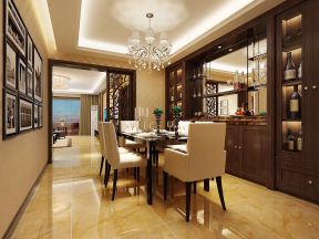 中海紫金苑新中式224平大平层餐厅装修案例