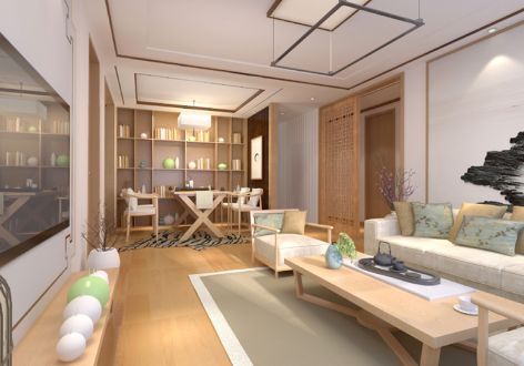 滨河阳光156㎡禅意日式四居室装修案例