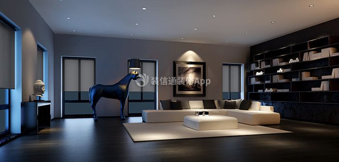 95平米现代风格三居室客厅装修效果图片欣赏