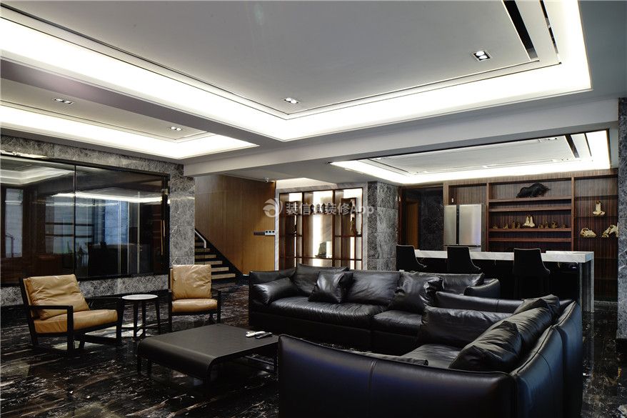 泰晤士新城·智谷别墅700平现代风格客厅茶几效果图