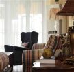 保利香榭里三居103平美式风格客厅沙发效果图片