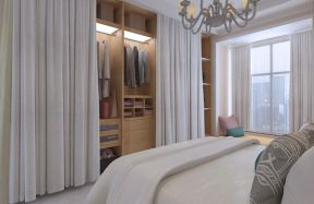 紫竹文苑110平米现代简约风格卧室衣柜设计图