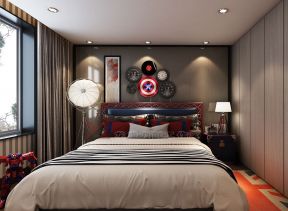 绿地海泊香庭240平米四居室现代极简风格卧室装修设计效果图