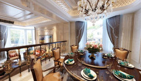 白马尊邸西550㎡欧式风格别墅餐厅装修效果图