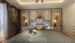 观澜时代天筑430㎡美式风格别墅卧室装修效果图