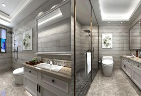 保利香榭里198平大平层现代风格卫生间浴室柜效果图