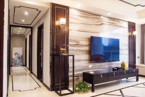 新中式风格四居138平客厅电视柜装修设计效果图