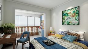 山景尚宅130平米现代风格二居卧室阳台设计图