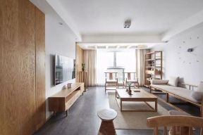日式原木风格三居138平客厅装修设计效果图大全