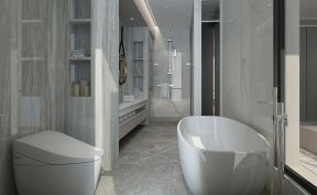 大华艺墅500平别墅现代风格卫生间浴缸设计图片