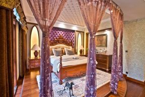 碧桂园首座300平米别墅美式风格卧室窗帘图片