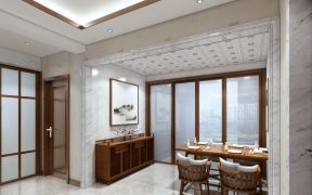 中式风格三居101平餐厅装修设计效果图大全