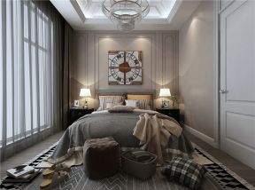 130平美式风格3居室卧室装修设计效果图