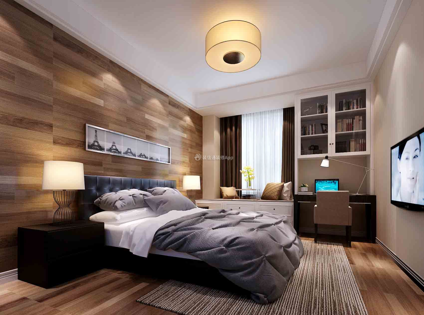 120平米三居室现代风格卧室装修设计效果图