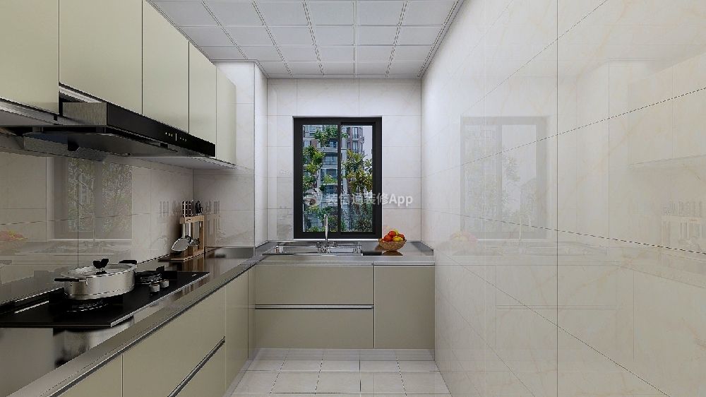 绿地云水谣140平米现代风格厨房橱柜装修效果图