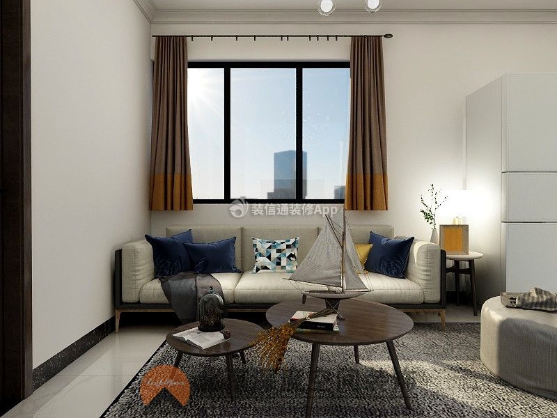 60平米三居室现代简约风格沙发装修设计效果图