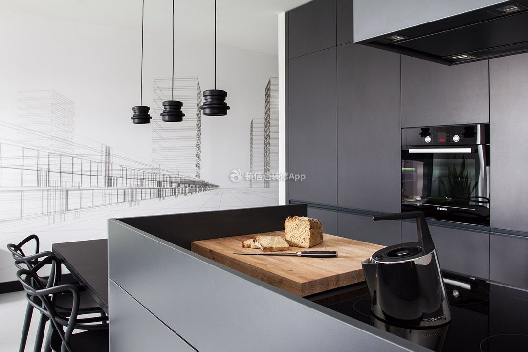 110平方三居室沉稳风格厨房装修设计效果图
