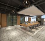 300平米现代风格工业中心办公室吊顶装修设计效果图