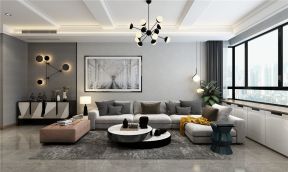 现代北欧风格三居136平客厅沙发家装设计效果图大全
