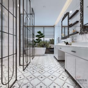 800平方美式风格别墅卫生间装修设计效果图