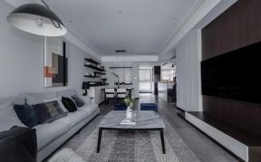153平米三居室现代简约风格沙发背景墙装修设计效果图