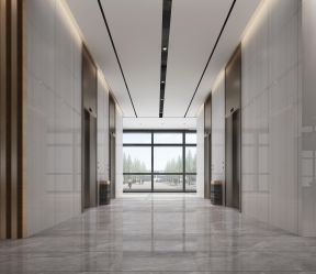 现代简约风格办公楼电梯走廊装修设计效果图