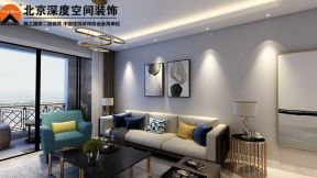 114平米三居室現(xiàn)代簡約風(fēng)格沙發(fā)背景墻裝修設(shè)計(jì)效果圖