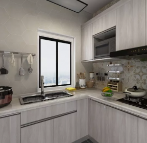 96平方米二居室现代简约风格厨房装修设计效果图-每日推荐