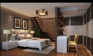 25平米一居室现代风格卧室装修设计效果图