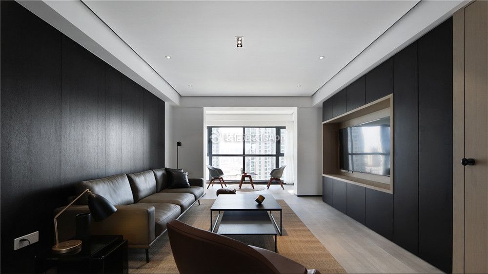 120平米三居室现代简约风格客厅装修案例效果图