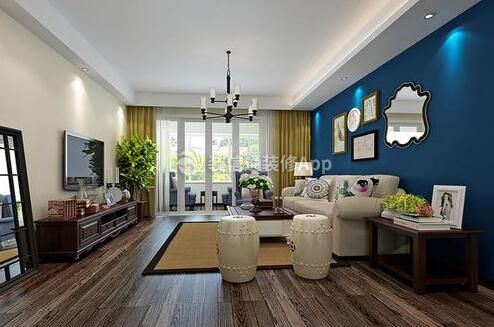154平米三居室美式风格客厅装修效果赏析