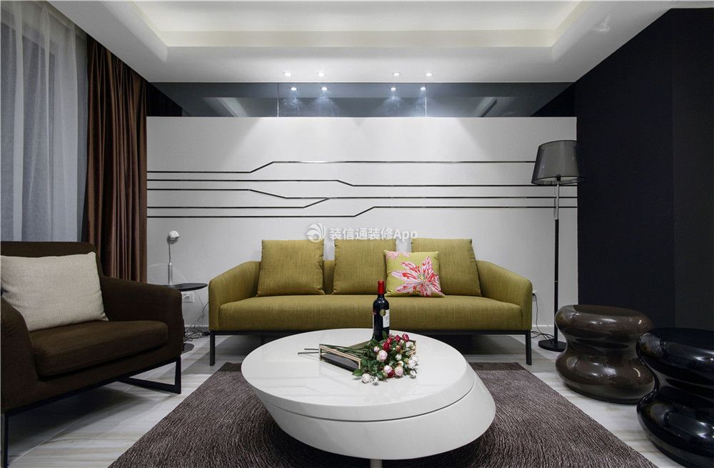 现代风格118平米三居室沙发装修效果图案例
