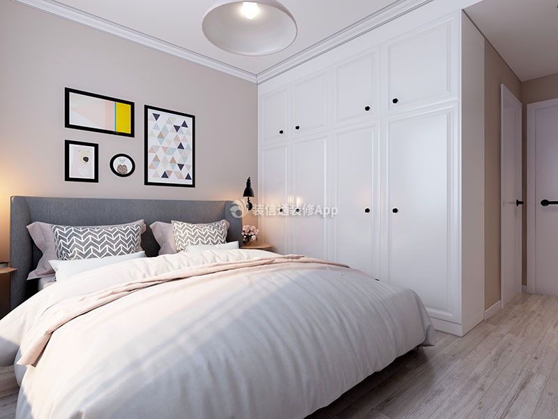 117平米二居室现代简约风格卧室衣柜装修设计效果图