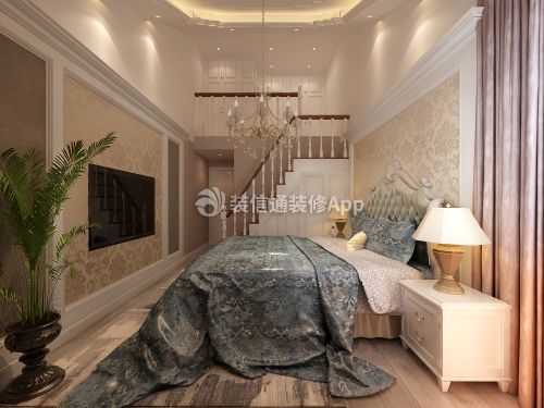 87平米三居室欧式风格卧室装修设计效果图