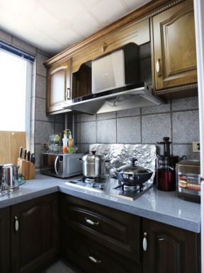 116平米三居室美式风格厨房装修设计效果图