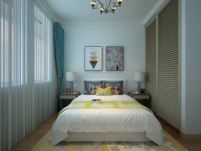 130平米三居室现代卧室窗帘装修设计效果图大全