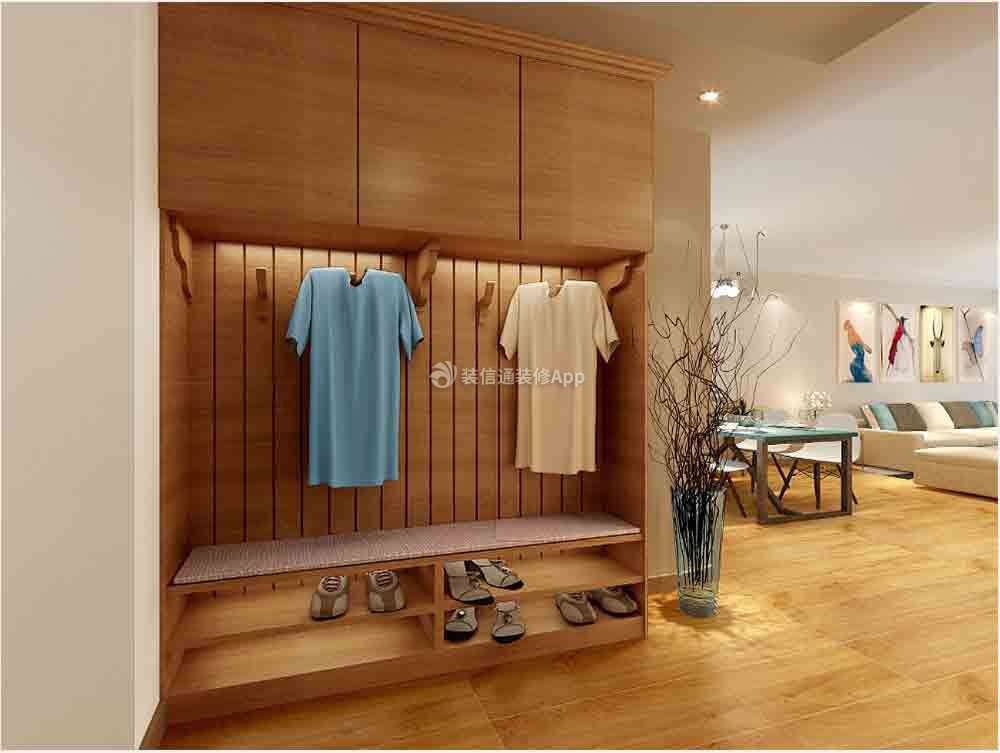 120平米三室两厅现代简约风格鞋柜装修设计效果图