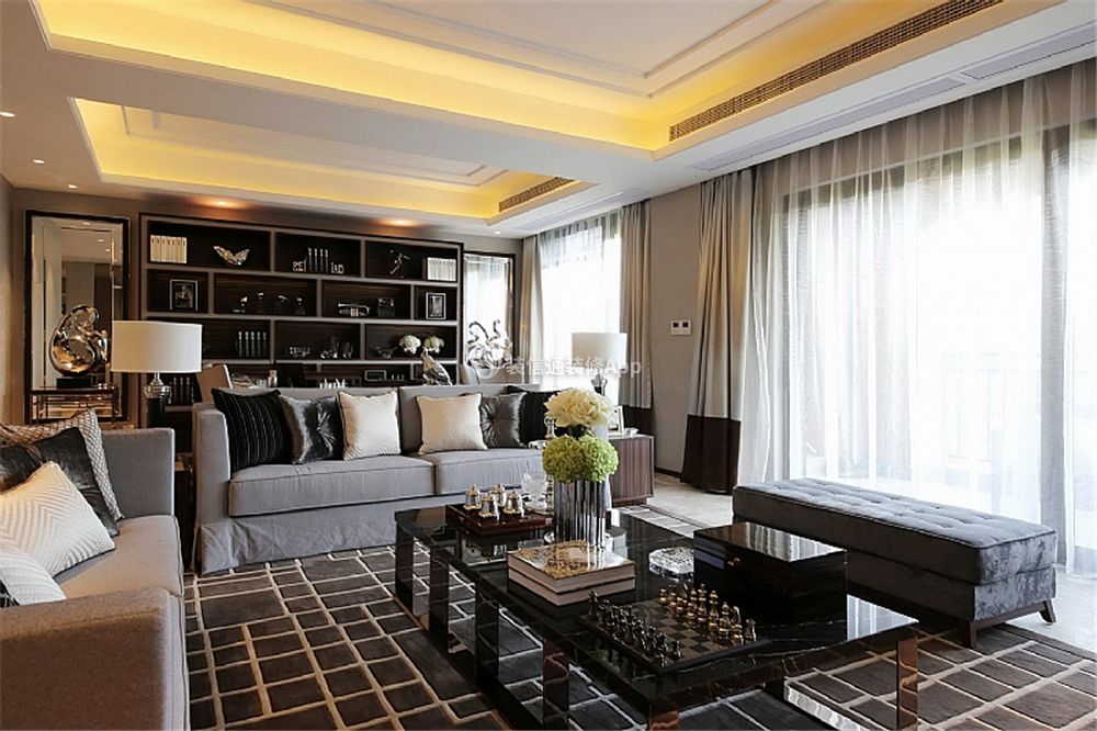 时尚现代风格128平米四居室客厅沙发设计效果图