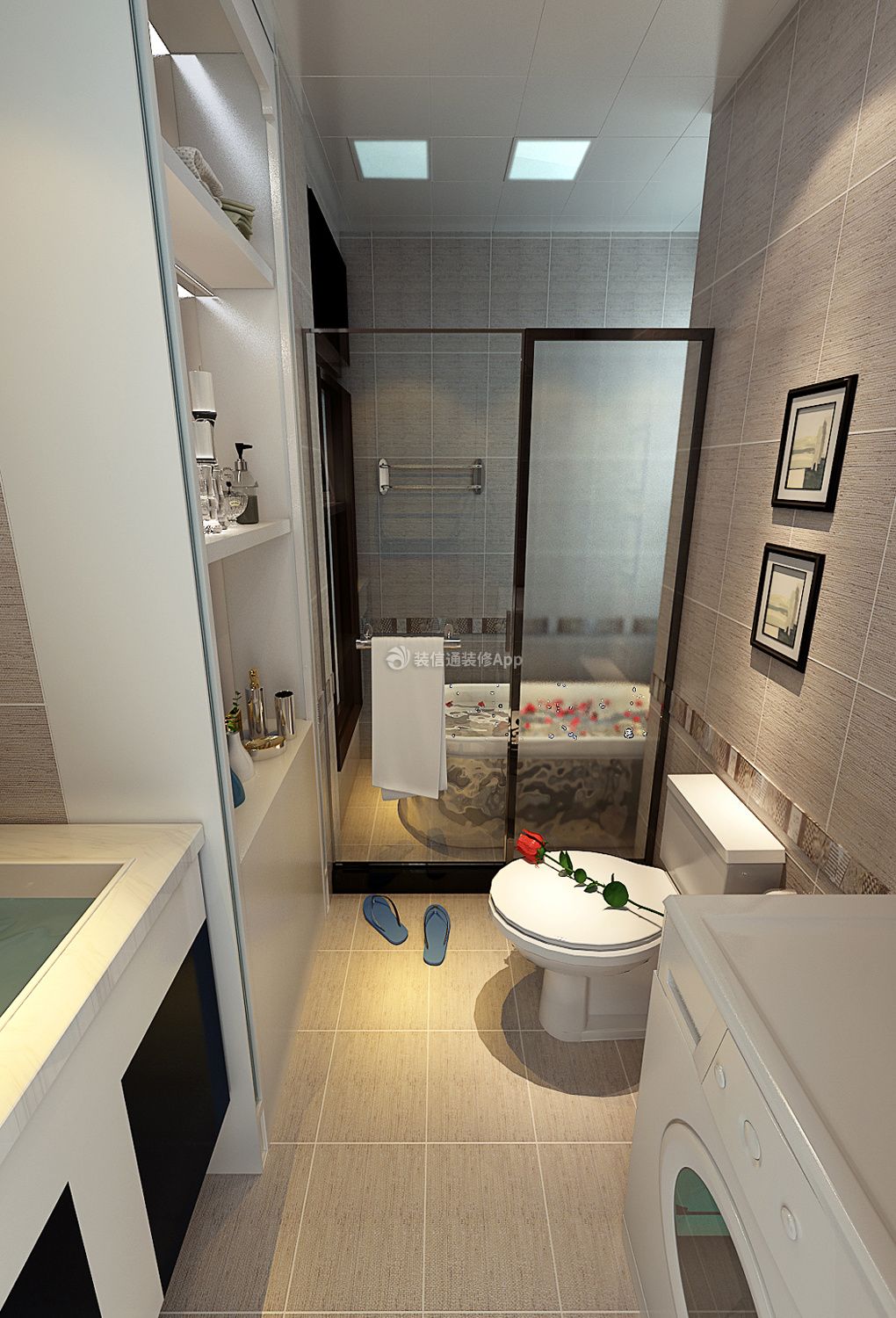 2023现代风格93平三居室卫生间装修效果图欣赏