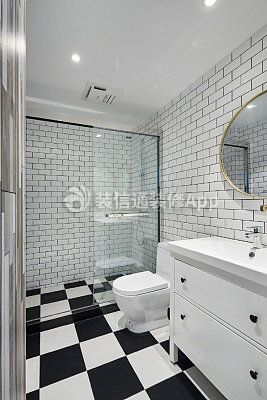 93平美式风格两居室卫生间装修效果图欣赏