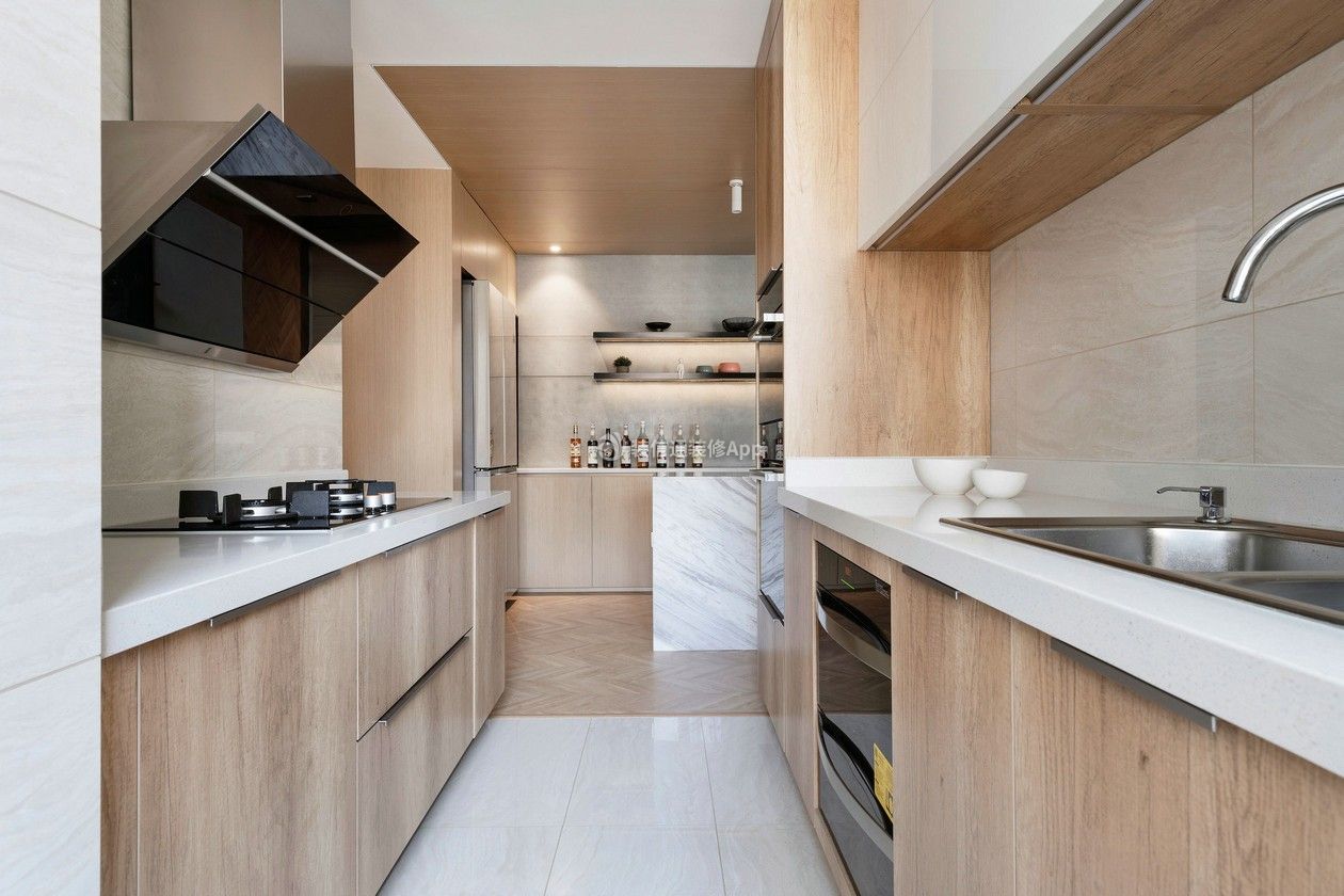 90平米三居室现代厨房装修设计效果图