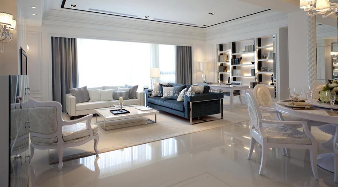 2023简约欧式230平米四居室客厅沙发设计效果图