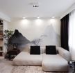 新中式风格68平米小户型两居室客厅背景墙装修效果图