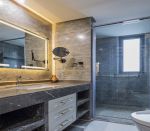 轻奢北欧风格120平米三居室卫生间洗手台设计效果图
