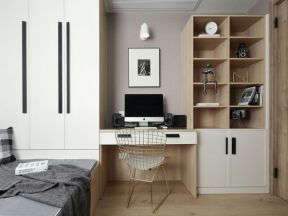 100平米三居室后现代风格书桌书柜装修设计效果图案例