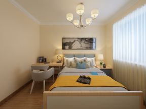 105平现代风格三居室卧室吊灯装修效果图片欣赏